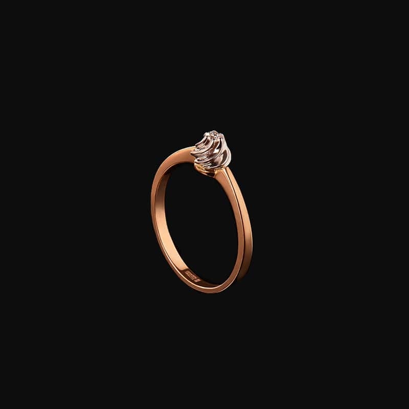 Diamond Engagement Ring - 14K Rose Gold