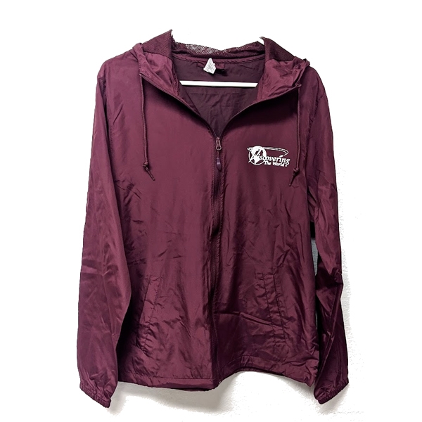 Discovering the World Full Zip Windbreaker (MAROON)