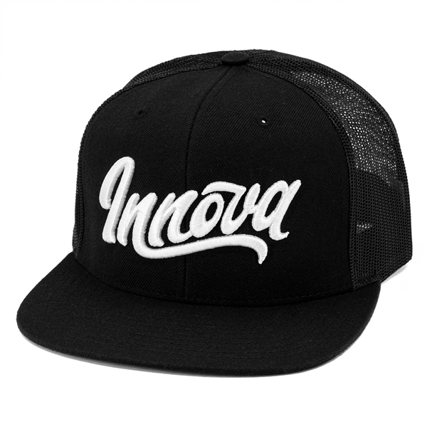 Innova "Flow" Mesh Flatbill Cap (BLACK / BLACK)