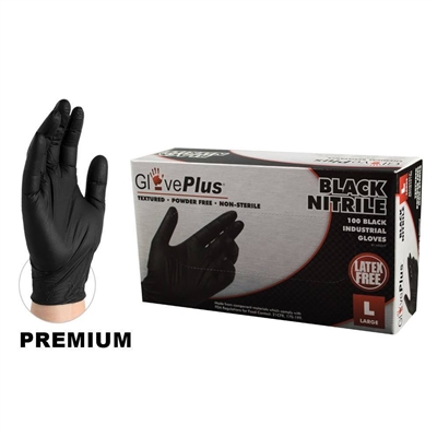 AMMEX GPNB GlovePlus Black Nitrile Gloves