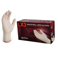 AMMEX LX3 Latex Gloves Industrial Powder Free