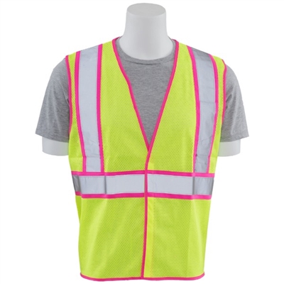 ERB S730 Class 2 Unisex Vest with Pink Trim