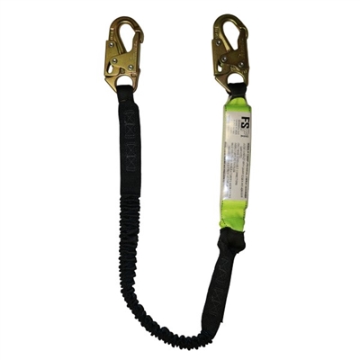 Safewaze FS570 Stretch Shock Lanyard W/ Double-Locking Snap Hooks