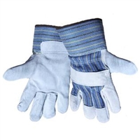 Global Glove 2120 Cow Split Leather Palm Back Gloves