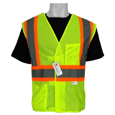 Global Glove GLO-002BA ANSI Class 2 Mesh Orange Contrast Vest