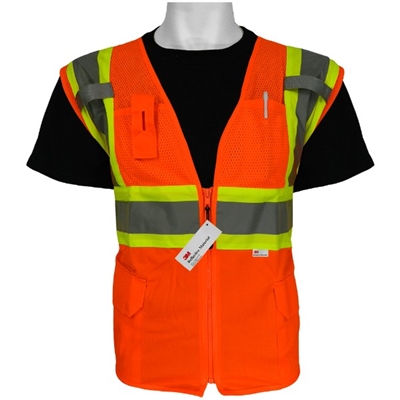 Global Glove GLO-0047 ANSI Class 2 Mesh & Solid Polyester Vest