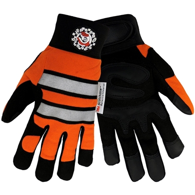 Global Glove HR9000VIS Sports Style Mechanic Synthetic Leather Gloves