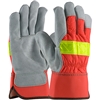 PIP 125-7563 Hi-Vis Split Leather Cowhide Palm Gloves