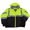 Petra Roc LBBJ-C3 ANSI/ISEA Lime/Black Class 3 Waterproof Bomber Jacket W/ Removable Liner