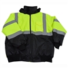 Petra Roc LQBBJ-C3 ANSI/ISEA Lime/Black Class 3 Waterproof Bomber Jacket with Sewn In Quilted Liner