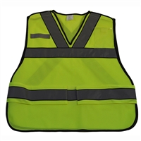 Petra Roc LVM2-VNPSV ANSI V-Neck Lime Mesh Public Safety Vest