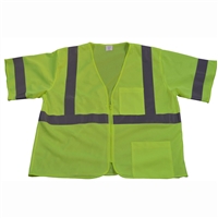 Petra Roc LVM3-Z ANSI/ISEA 107-2010 CLASS 3 Vest, Lime Mesh Zipper Closure