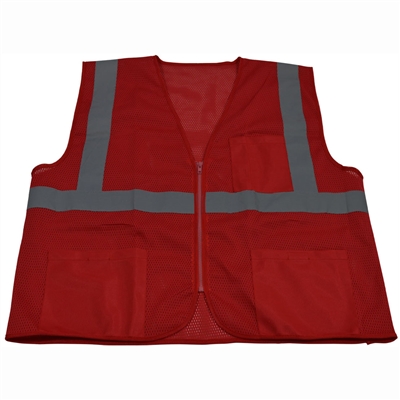 Petra Roc RVM-S1 ANSI Non-Rated Red Mesh Safety Vest for Enhanced Safety & Identification