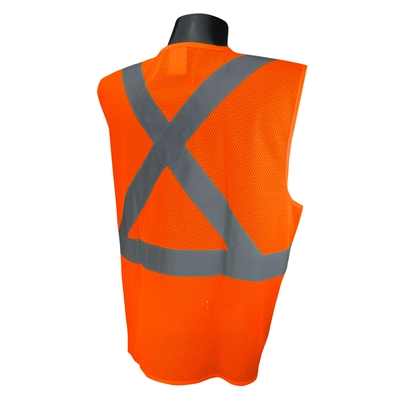 Radians SV4X-2VOM Orange Mesh Economy X-Back Breakaway Vest