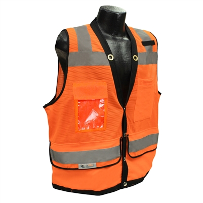 Radians SV59-2ZOD Class 2 Heavy Duty Surveyor Safety Vest, Orange