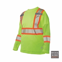 Richlu S398 Long Sleeve Safety T-Shirt w/ Segmented Reflective Stripes