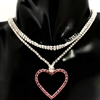 SILVER CHOKER HEART NECKLACE