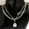 SILVER CHOKER LAYER DIAMOND NECKLACE