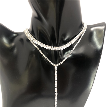 CRYSTAL LAYER CHOKER NECKLACE