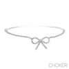 SILVER BOW TIE CHOKER