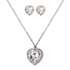 SILVER HEART NECKLACE SET