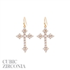 GOLD CROSS DANGLING EARRING