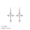 SILVER CROSS DANGLING EARRING