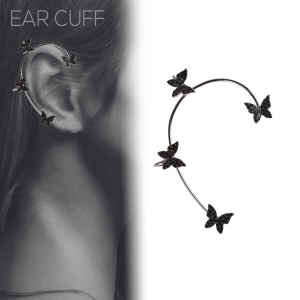 BLACK BUTTERFLY EAR CUFF