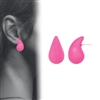 H. PINK TEAR DROP EARRING