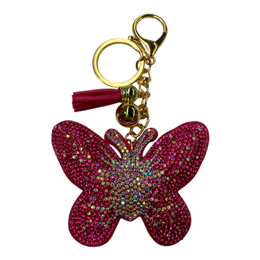 PINK BUTTERFLY KEYCHAIN