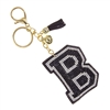 BLACK INITIAL "B" KEYCHAIN