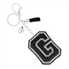 BLACK INITIAL ''G'' KEYCHAIN