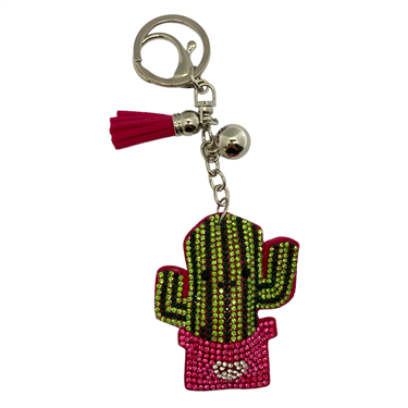 SILVER CACTUS KEYCHAIN