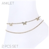 GOLD BUTTERFLY ANKLET SET