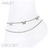 SILVER BUTTERFLY 2 ANKLET SET