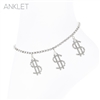 SILVER MONEY SIGN ANKLET