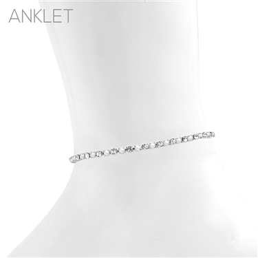 SILVER PEARL SINGLE LINE ANKLET