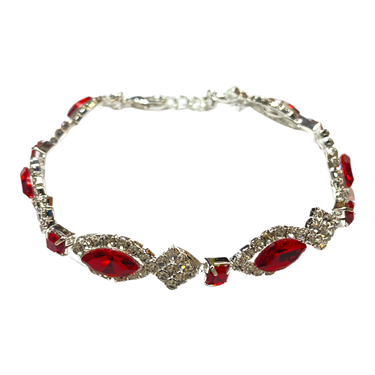 SILVER RED ELEGANT BRACELET