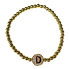 GOLD BEADED ''D'' BRACELET