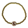 GOLD BEADED ''L'' BRACELET