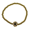 GOLD BEAED ''R'' BRACELET