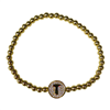 GOLD BEADED ''T'' BRACELET