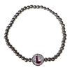 SILVER BEADED ''L'' BRACELET