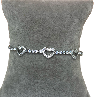 SILVER HEART SLIDER BRACELET