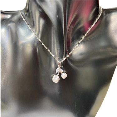 SILVER CHERRY NECKLACE