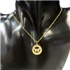 GOLD BUTTERFLY IN CIRCLE NECKLACE