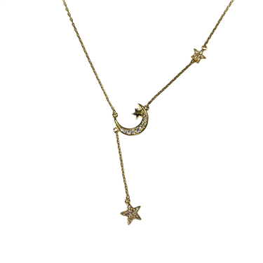 GOLD MOON STAR NECKLACE