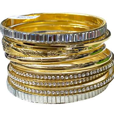 GOLD BANGLE BRACELET SET