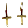 GOLD CROSS DANGLING EARRING