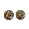 SILVER MULTICOLOR BALL EARRING